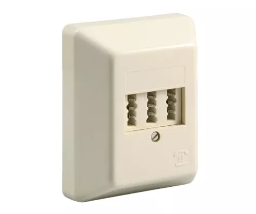 Caja telefónica de superficie DINIC, NFN para un teléfono y 2 extensiones, caja DINIC con Eurohole
